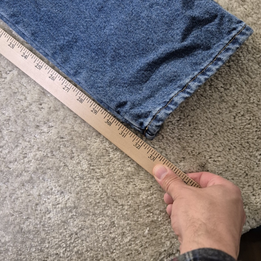 LL Bean Flannel Lined Jeans Womens 12 MT Blue Denim Relaxed Outdoor Work Camp - Picture 9 of 10
